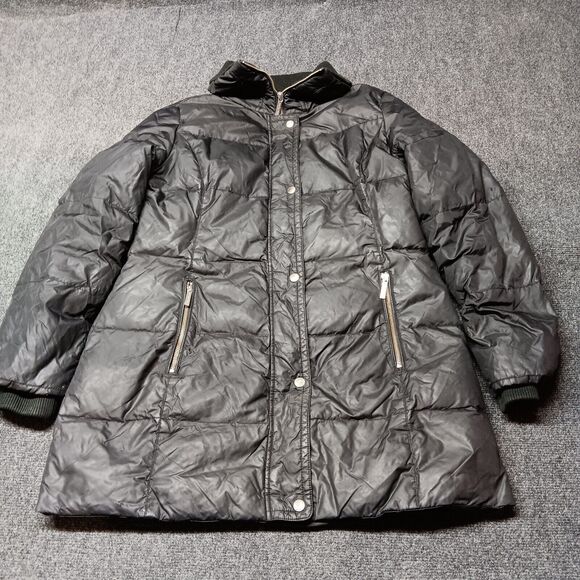 Michael Kors Jacket Women Medium Black‎ Quilted Down Waterfowl Feather - Picture 1 of 11